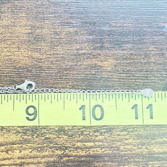 VTG Sterling Silver 925 Abalone Butterfly Pendant Necklace Size 18" Adjustable - Picture 11 of 14